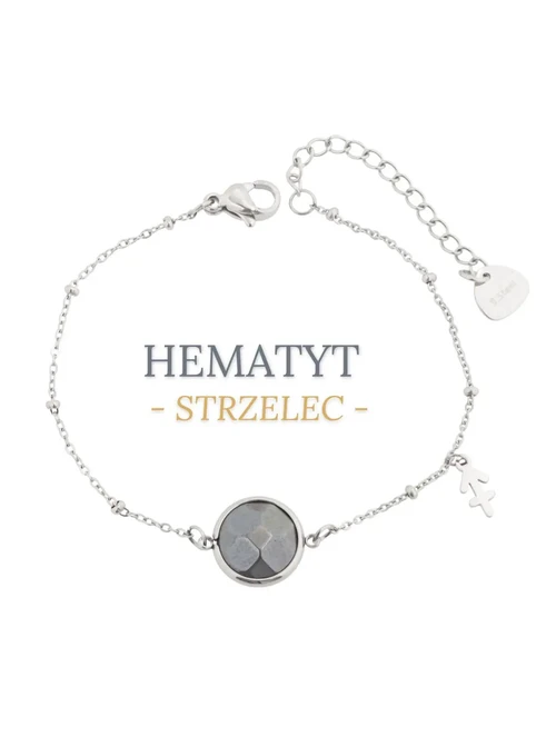 Bransoletka Strzelec, Hematyt, srebrny S1V72860-7S