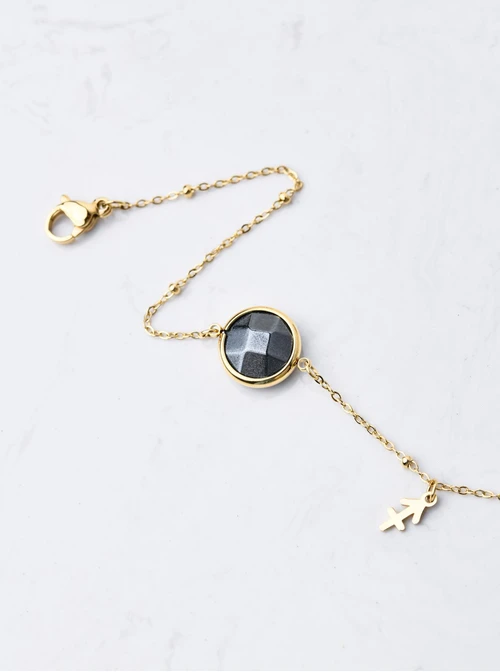 Bransoletka Strzelec, Hematyt, złoty S1V72860-7Z