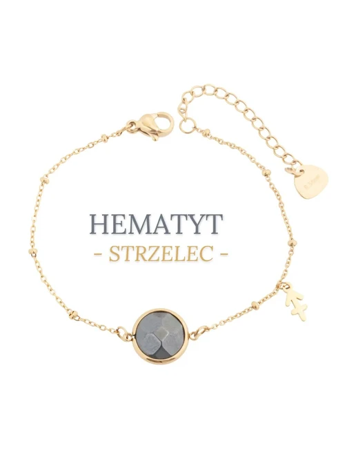 Bransoletka Strzelec, Hematyt, złoty S1V72860-7Z