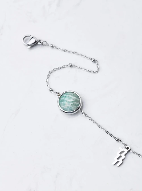 Bransoletka Wodnik, Amazonit, srebrny S1V72860-3S