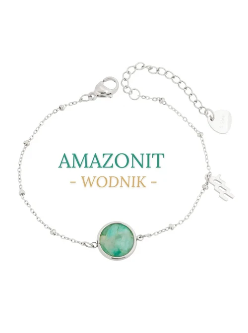 Bransoletka Wodnik, Amazonit, srebrny S1V72860-3S
