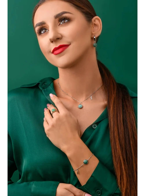 Bransoletka Wodnik, Amazonit, srebrny S1V72860-3S