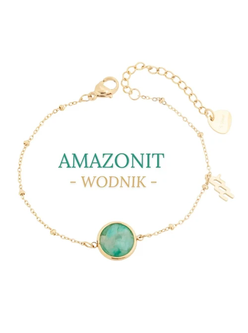 Bransoletka Wodnik, Amazonit, złoty S1V72860-3Z