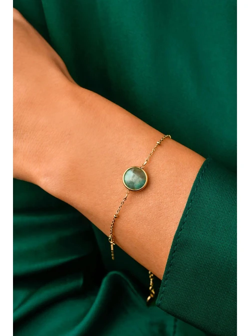Bransoletka Wodnik, Amazonit, złoty S1V72860-3Z