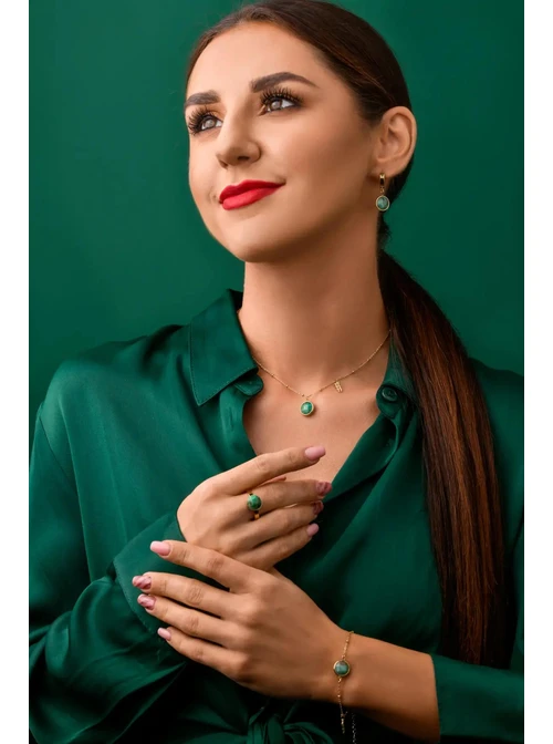 Bransoletka Wodnik, Amazonit, złoty S1V72860-3Z