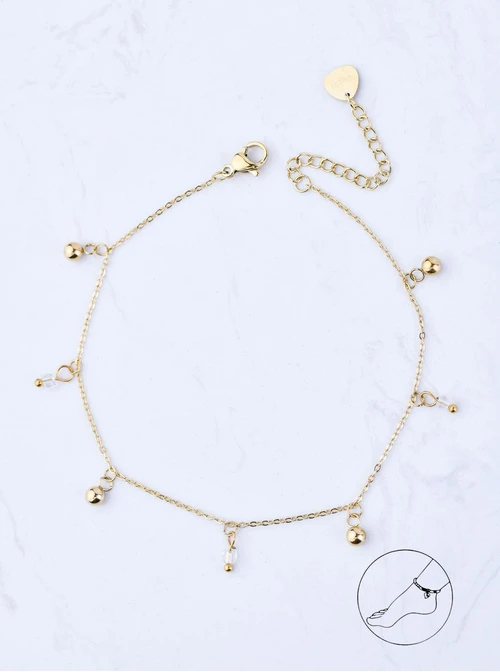 Bransoletka na kostkę kulki, złoty S100153Z00