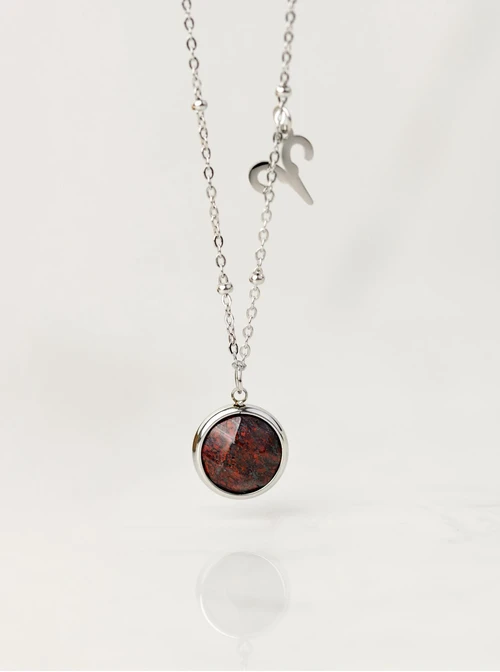 Naszyjnik Baran, Jaspis, srebrny S3V72972-5S