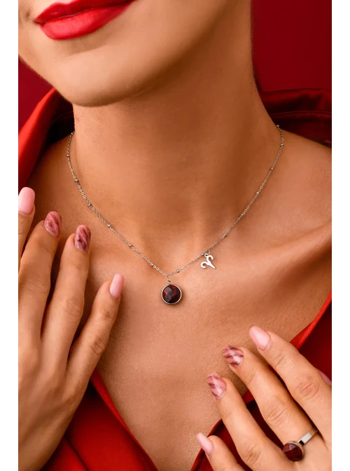 Naszyjnik Baran, Jaspis, srebrny S3V72972-5S