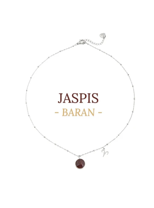Naszyjnik Baran, Jaspis, srebrny S3V72972-5S