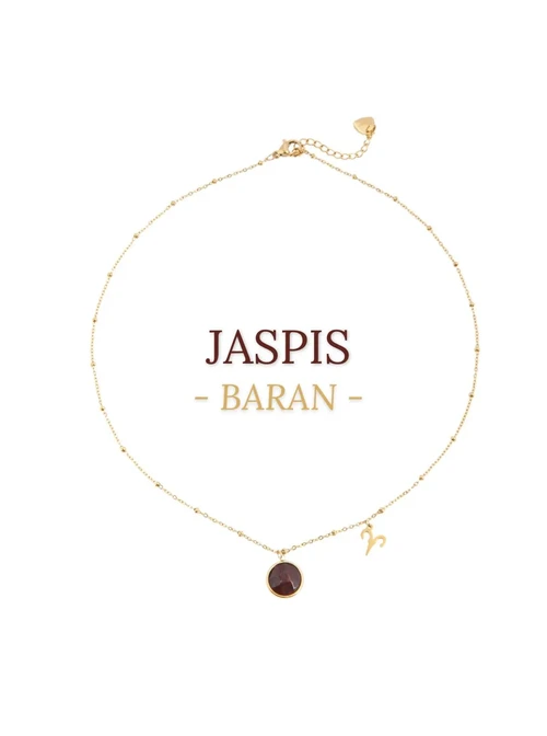 Naszyjnik Baran, Jaspis, złoty S3V72972-5Z