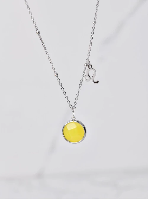 Naszyjnik Lew, Cytryn, srebrny S3V72972-4S