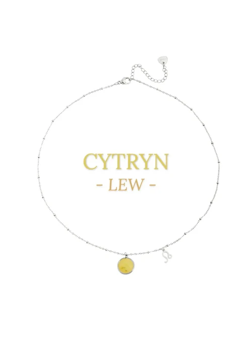 Naszyjnik Lew, Cytryn, srebrny S3V72972-4S