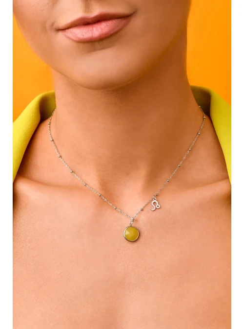 Naszyjnik Lew, Cytryn, srebrny S3V72972-4S