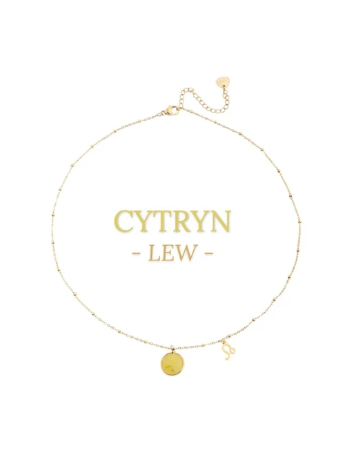 Naszyjnik Lew, Cytryn, złoty S3V72972-4Z