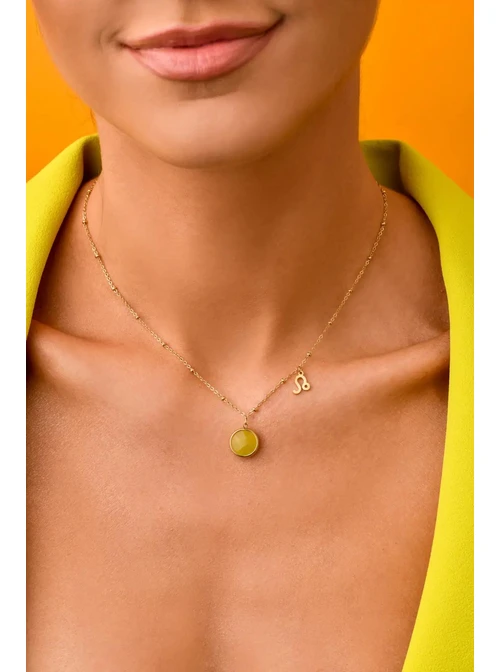 Naszyjnik Lew, Cytryn, złoty S3V72972-4Z