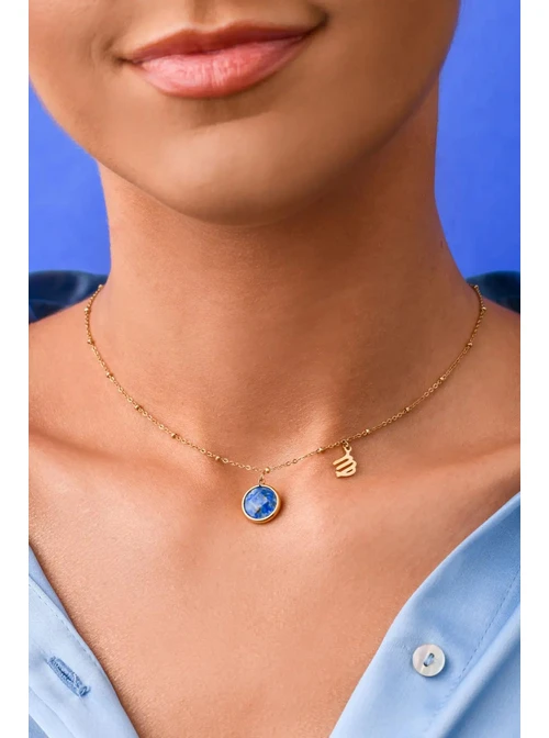 Naszyjnik Panna, Lapis Lazuli, złoty S3V72972-10Z