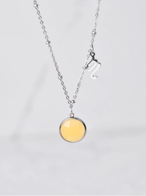 Naszyjnik Skorpion, Jadeit Żółty S3V72972-11S