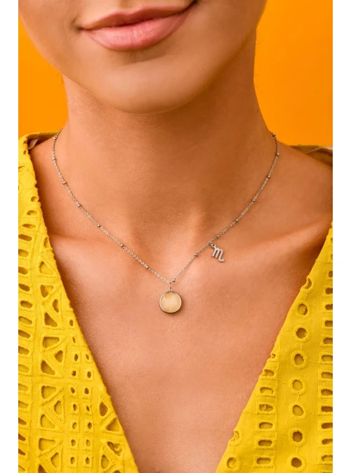 Naszyjnik Skorpion, Jadeit Żółty S3V72972-11S