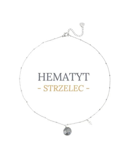 Naszyjnik Strzelec, Hematyt, srebrny S3V72972-7S