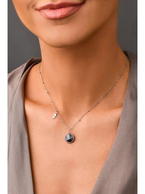 Naszyjnik Strzelec, Hematyt, srebrny S3V72972-7S