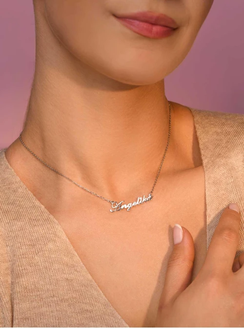 Naszyjnik imię Angelika, srebrny S300096S0