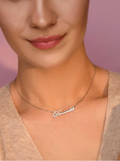 Naszyjnik imię Dominika, kolor srebrny S300098S0