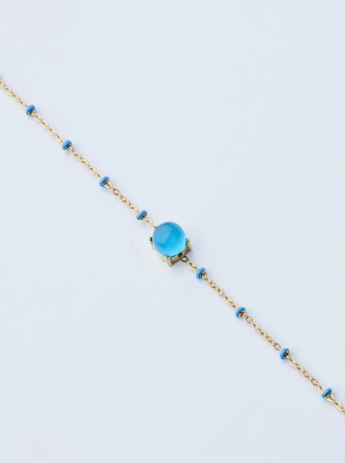 Bransoletka Niebieski Agat, złoty S103903Z00