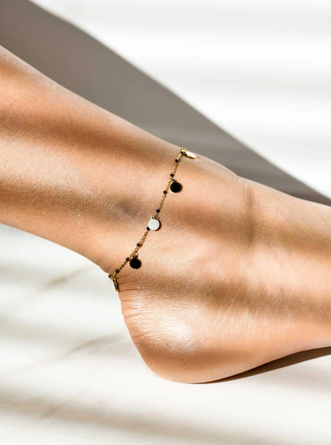 Bransoletka na kostkę kółeczka, złoty S100381Z00