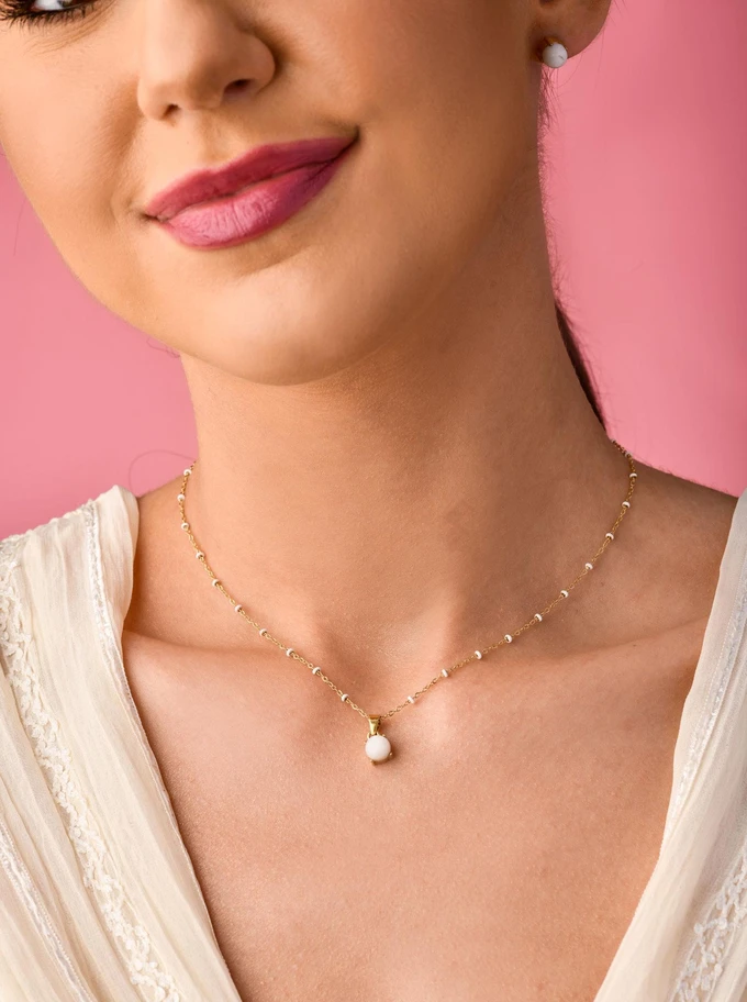 Naszyjnik Kamień Księżycowy, złoty S303507Z00