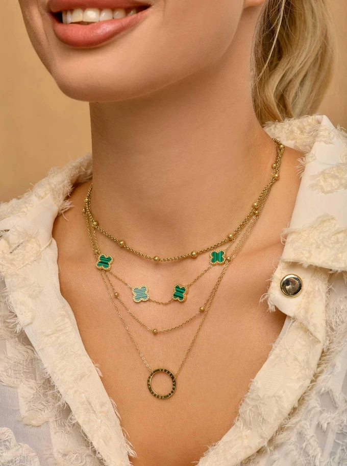 Naszyjnik kulki, kolor złoty S300201Z00