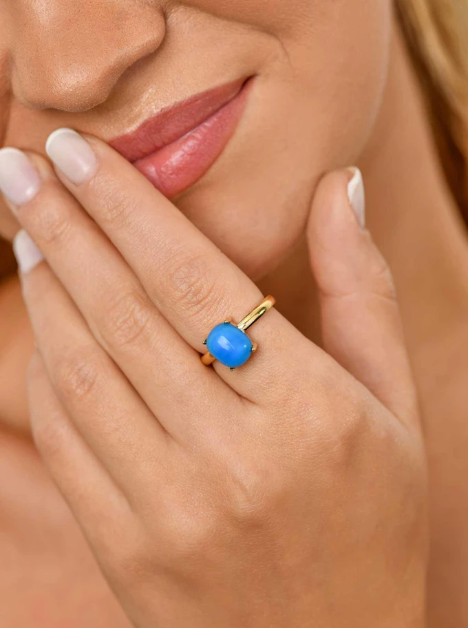 Pierścionek Niebieski Agat S400785Z00