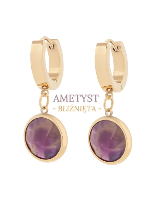 [Zestaw] Kolczyki Bliźnięta, Ametyst, złoty S2V72400-2Z