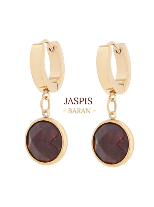 [Zestaw] Kolczyki Baran, Jaspis, złoty S2V72400-5Z