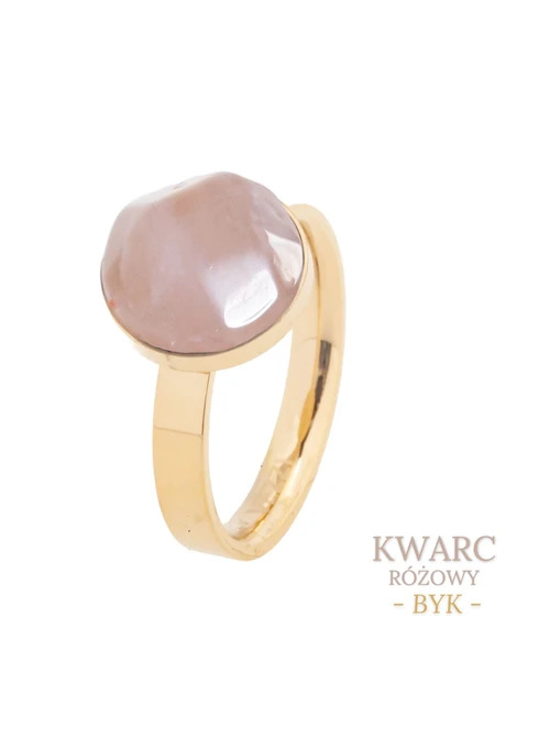 [Zestaw] Kolczyki Byk, Kwarc Różowy, złoty S2V72400-8Z