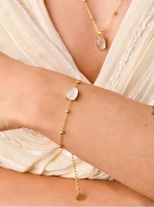 Bransoletka Kryształ Górski, złoty S100065Z02