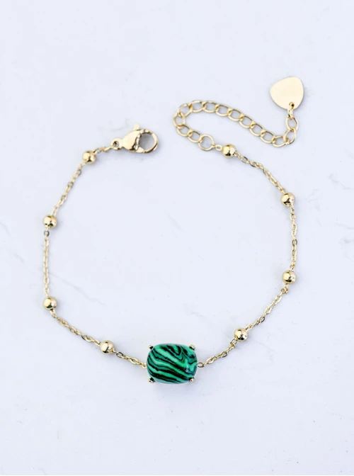 Bransoletka Malachit, zielony, złoty S103917Z00