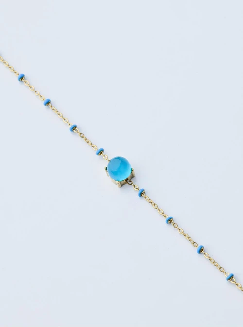 Bransoletka Niebieski Agat, złoty S103903Z00