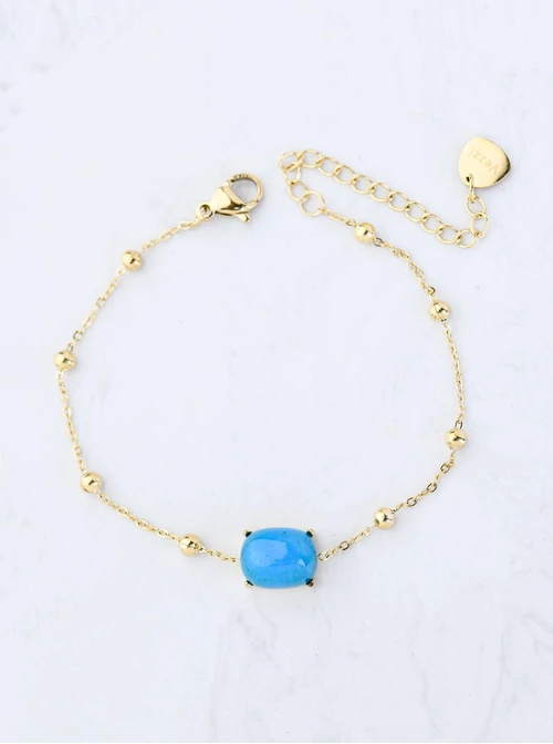 Bransoletka Niebieski Agat, złoty S103916Z00