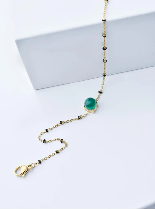 Bransoletka Zielony Agat, złoty S103906Z00