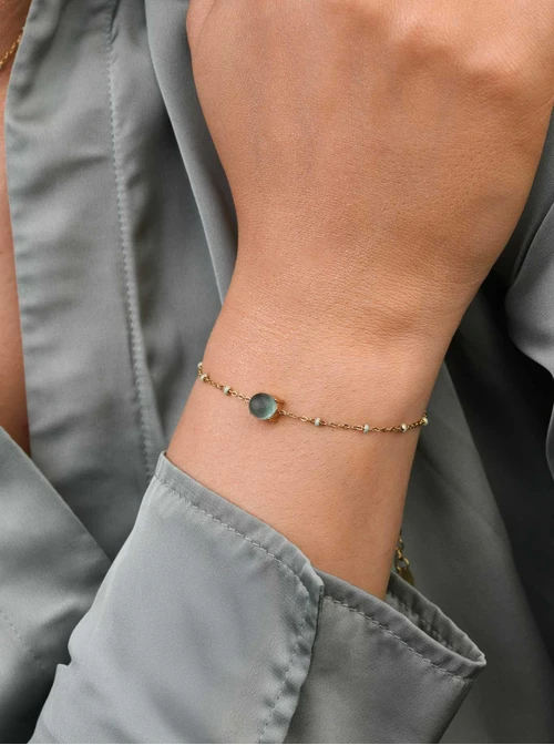 Bransoletka Zielony Fluoryt, złoty S103910Z00