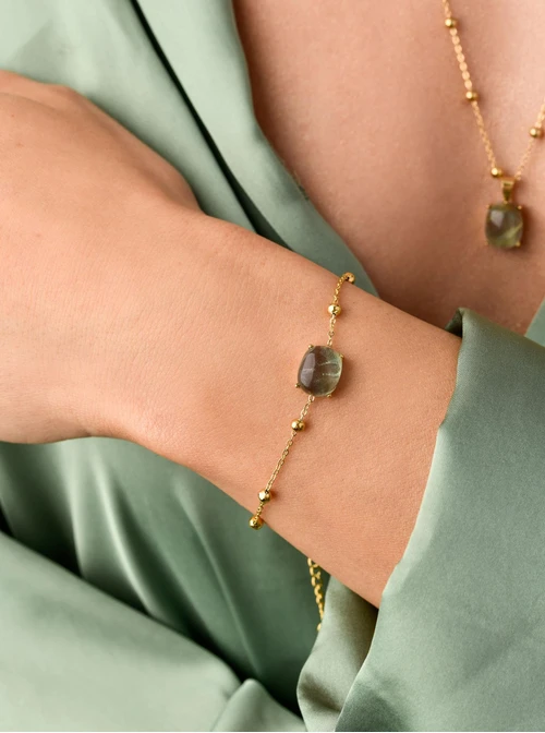 Bransoletka Zielony Fluoryt, złoty S103923Z00