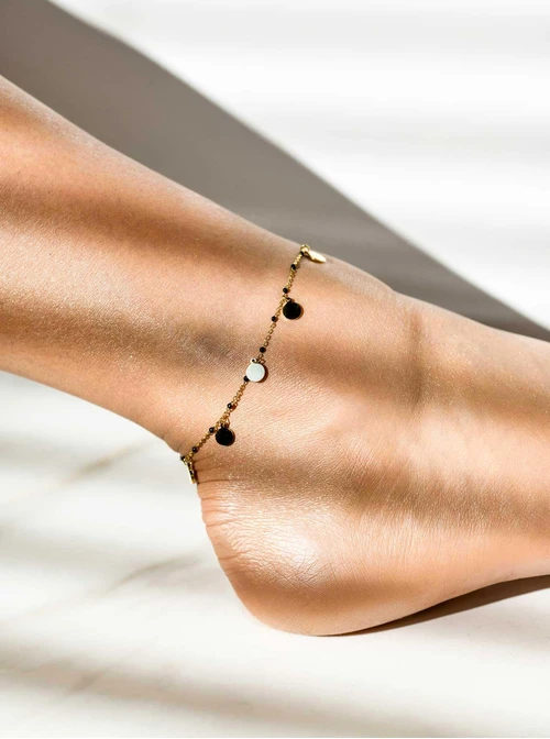 Bransoletka na kostkę kółeczka, złoty S100381Z00