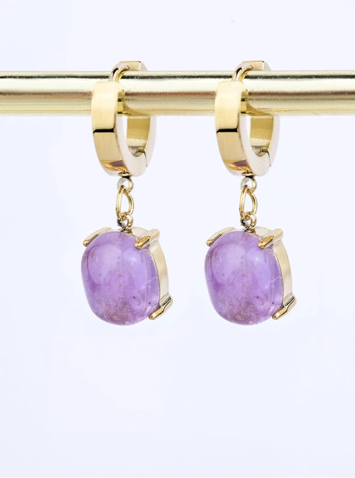 Kolczyki Ametyst, fioletowy, złoty S202157Z00