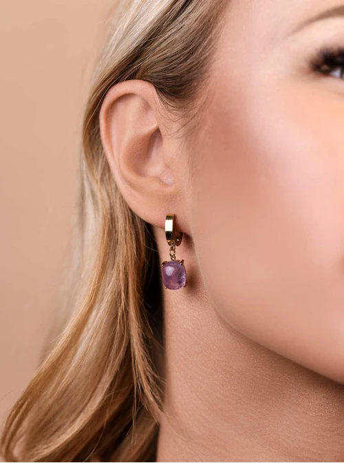 Kolczyki Ametyst, fioletowy, złoty S202157Z00
