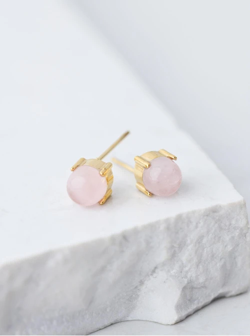 Kolczyki Kwarc Różowy, złoty S200063Z06