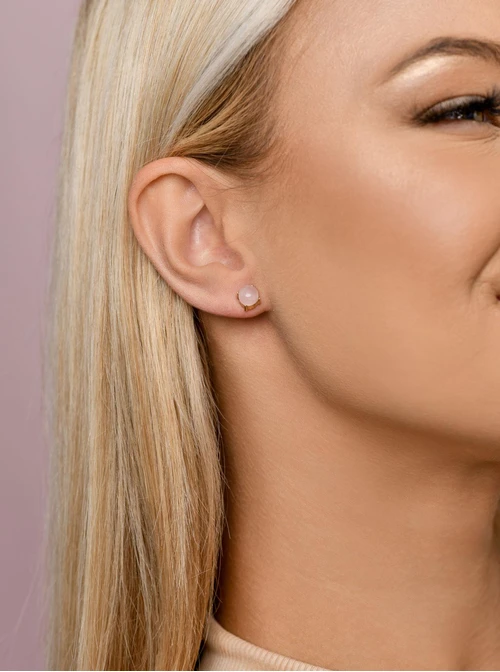 Kolczyki Kwarc Różowy, złoty S200063Z06