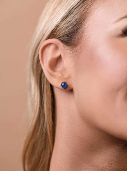 Kolczyki Niebieski Agat, złoty S202140Z00