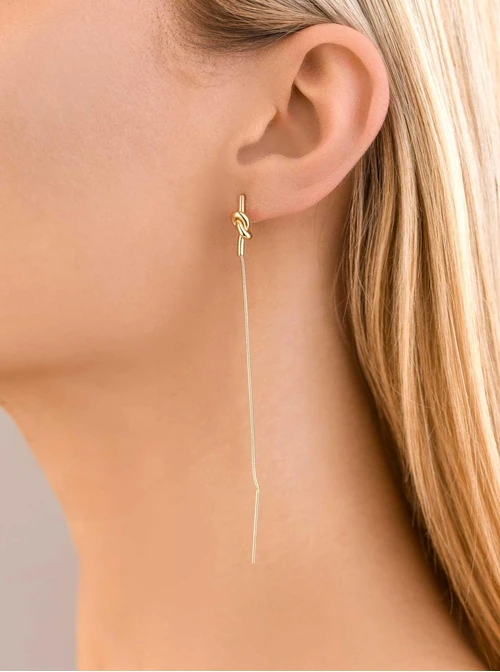 Kolczyki długie, węzeł, złoty S200254Z00