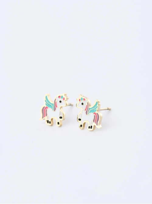 Kolczyki jednorożce, złoty S200129Z00