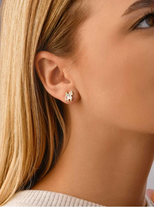 Kolczyki jednorożce, złoty S200129Z00